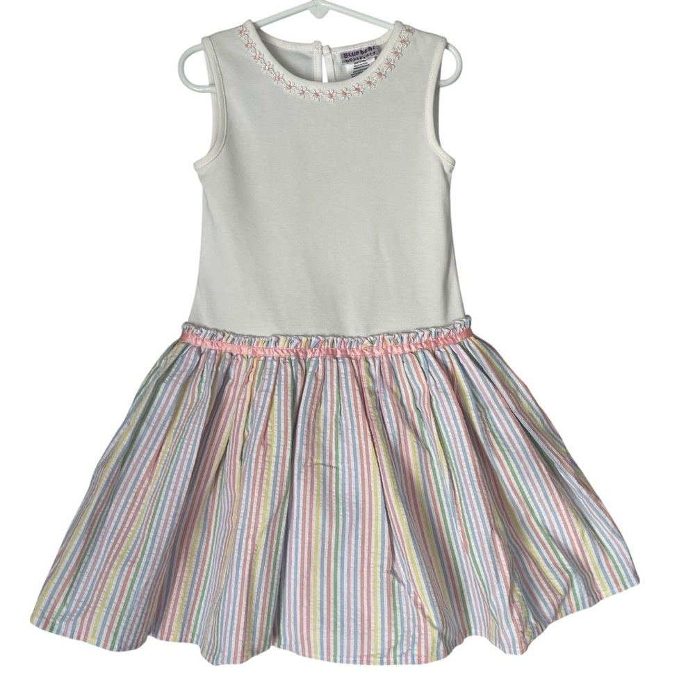 Blueberi Boulevard Pastel Striped Dress Daisy Neck Size 6